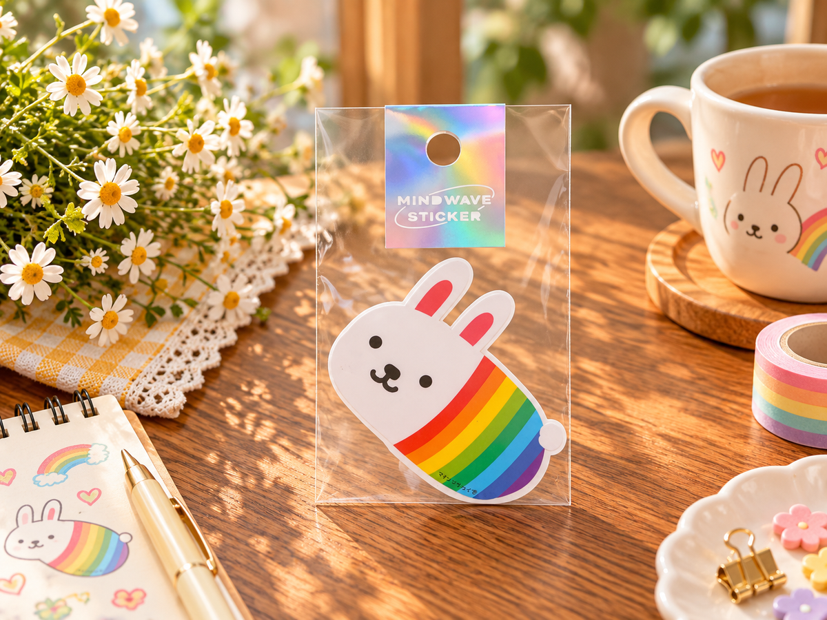 Cute Rainbow Bunny Decorative Sticker