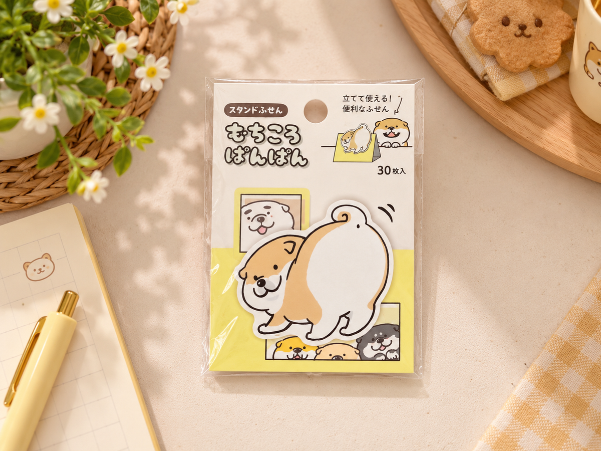 Cute Chubby Shiba Dog Stand-Up Sticky Note Marker