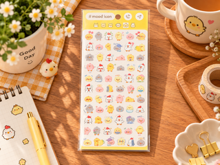 Cute Chick Mood Icon Decorative Sticker Sheet
