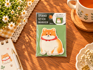 Cute Chubby Shiba Inu Stand-Up Sticky Note Marker