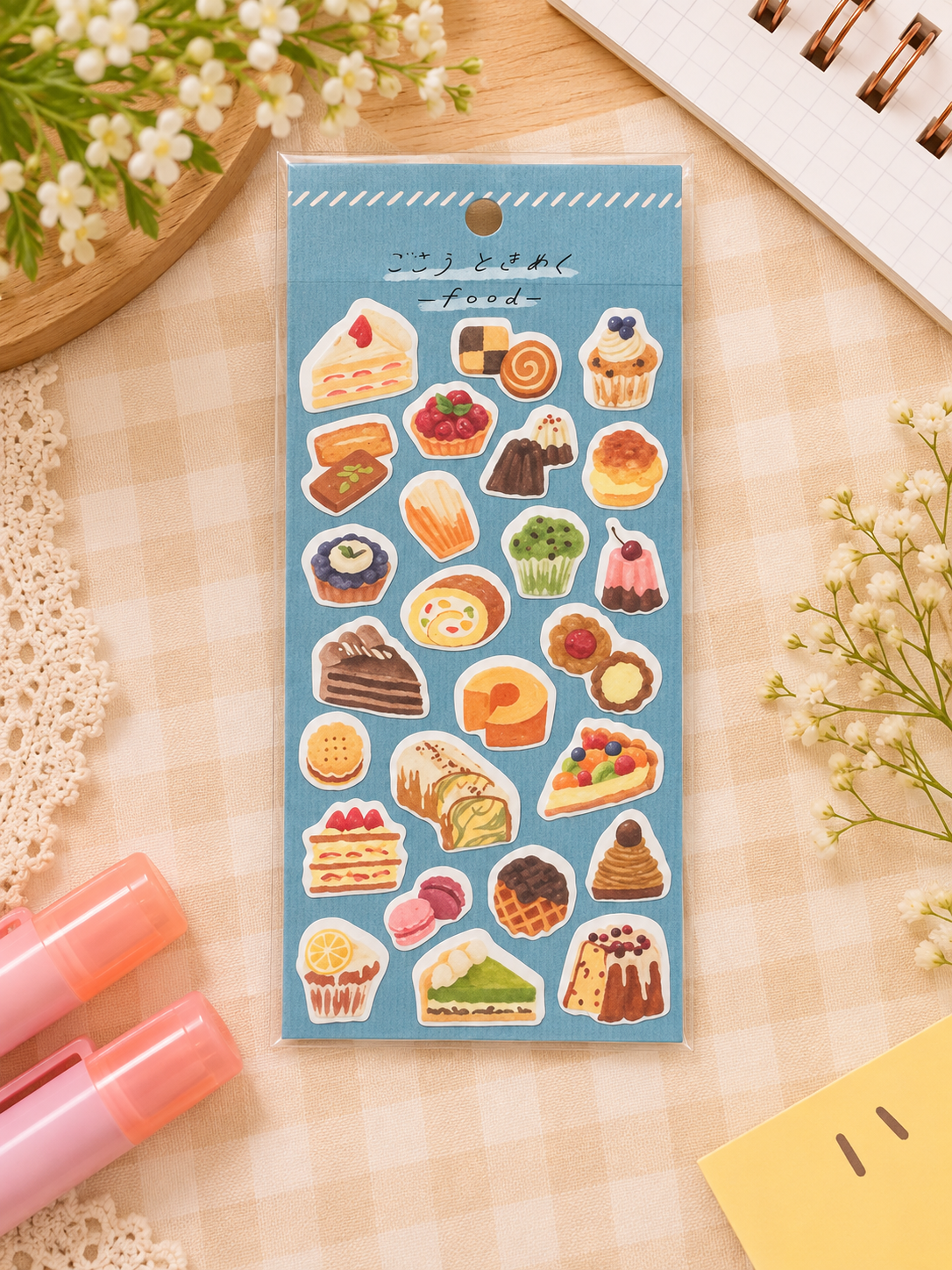 Cute Watercolour Dessert & Cake Decorative Sticker Sheet