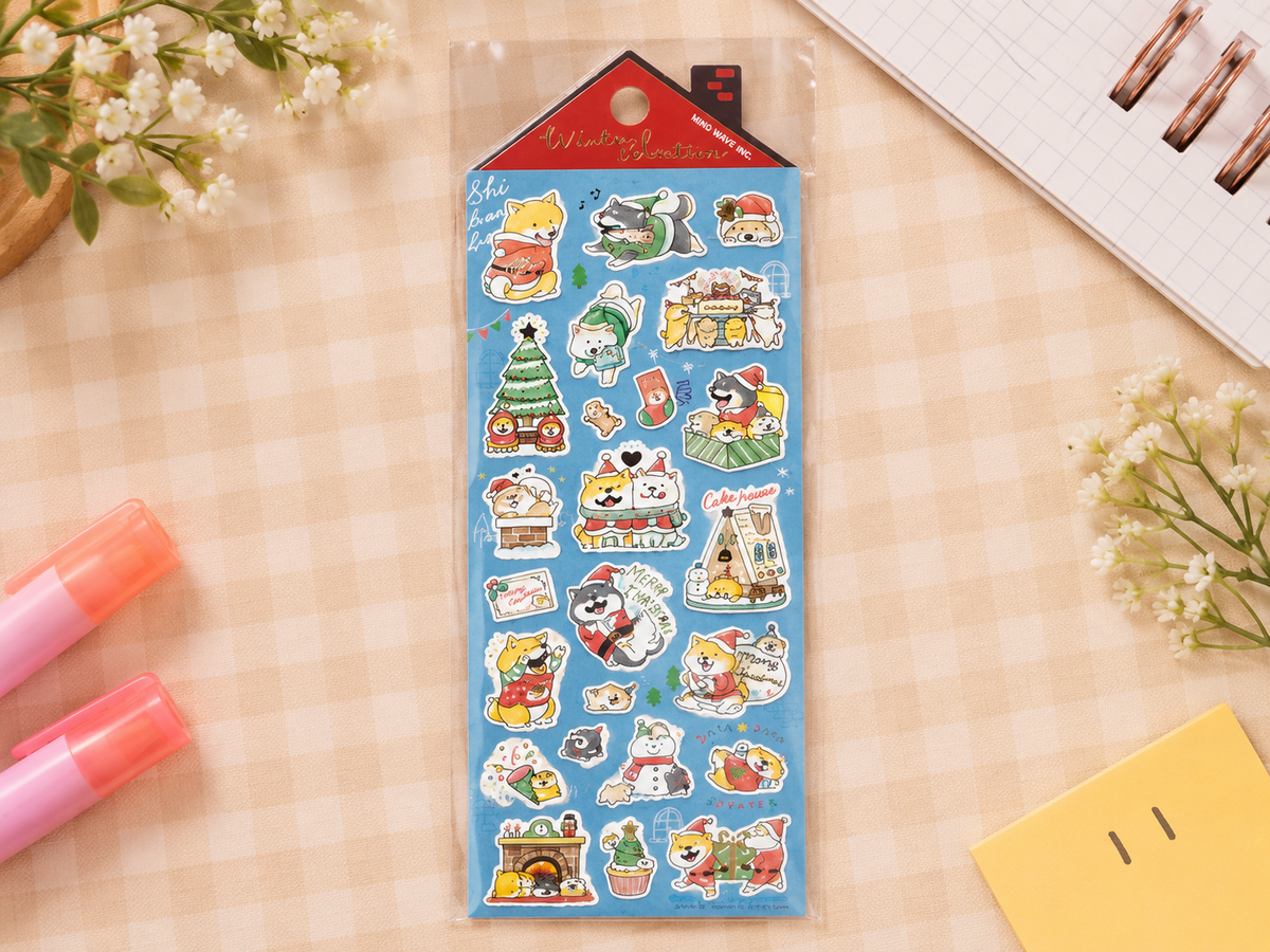 Cute Christmas Shiba Dog Decorative Sticker Sheet