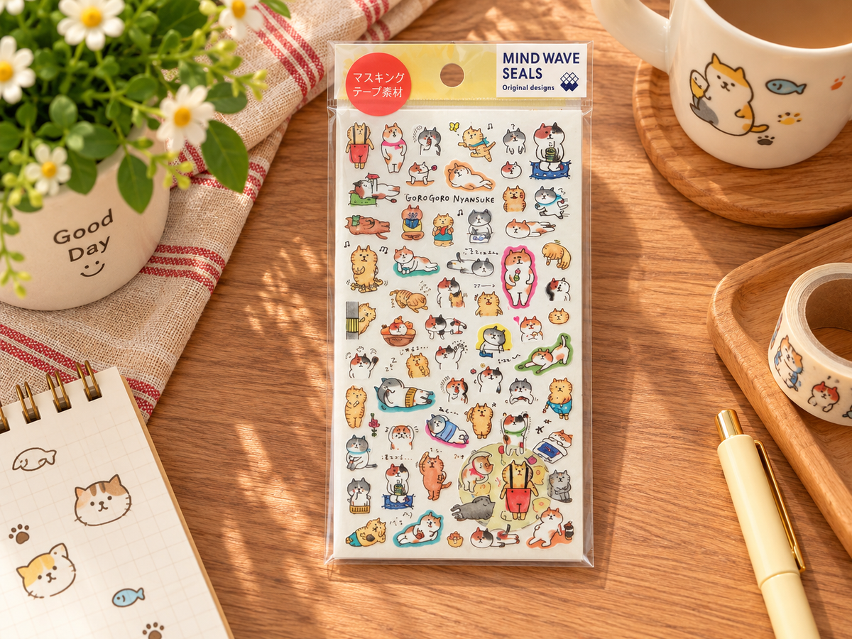 Cute Lazy Cat Decorative Sticker Sheet