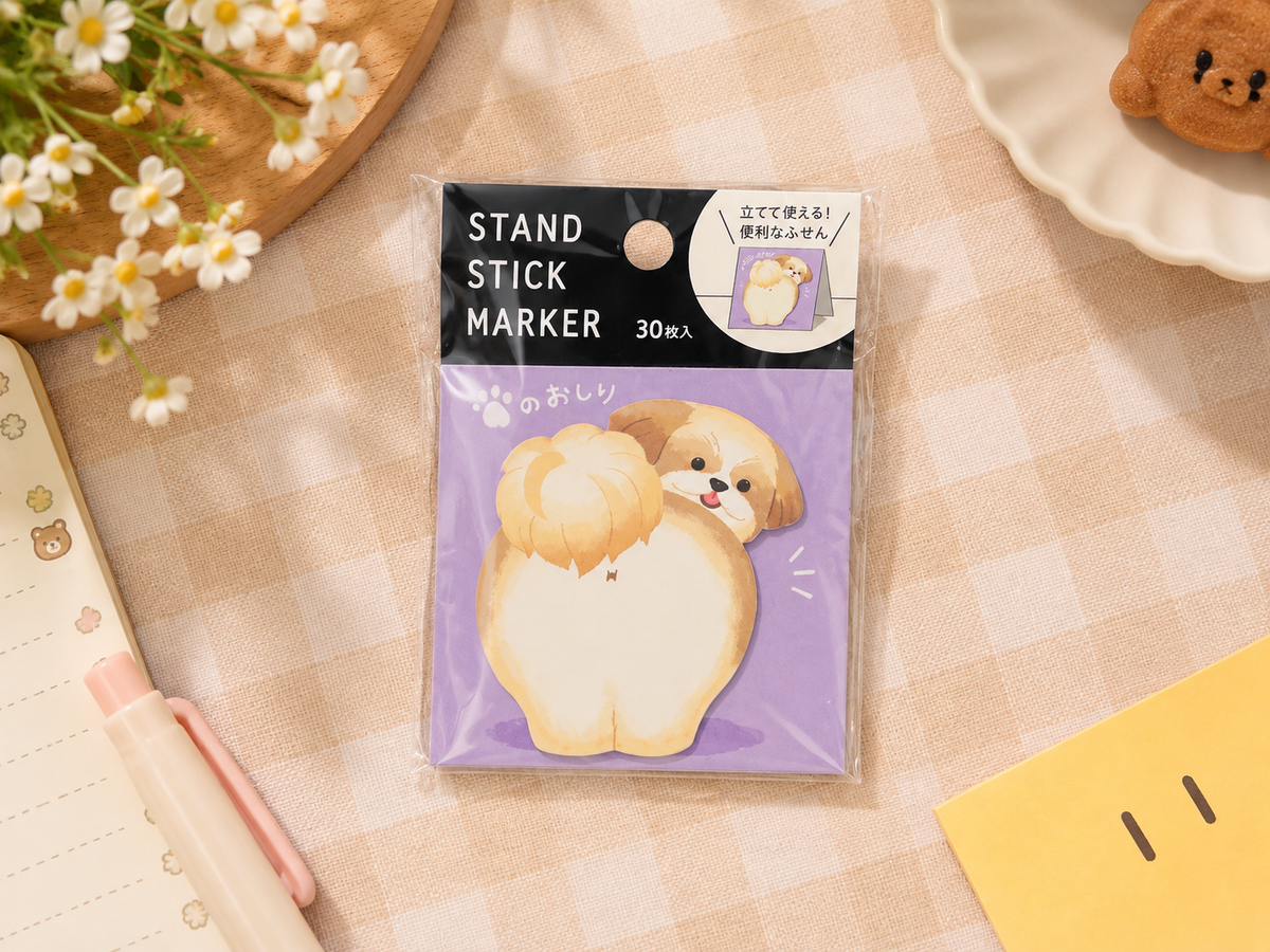 Cute Fluffy Dog Stand-Up Sticky Note Marker
