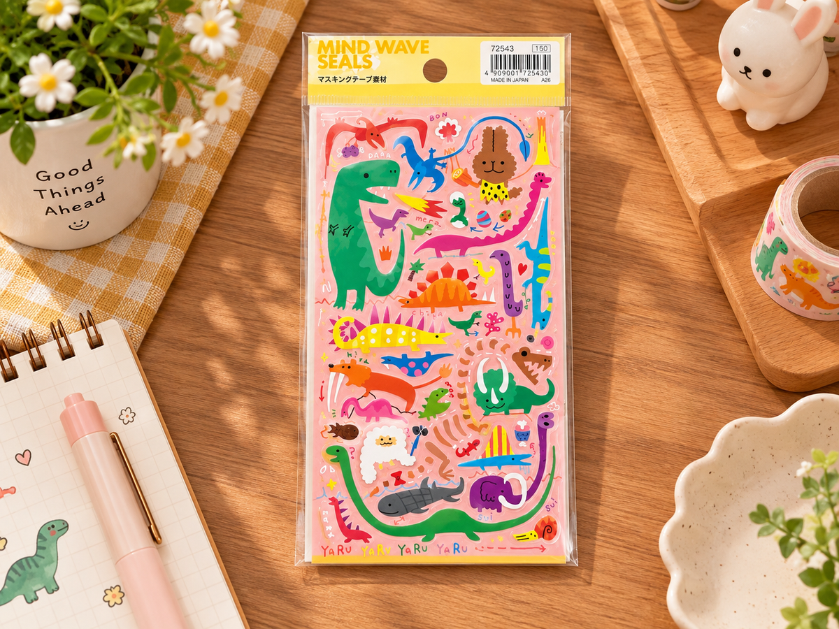 Colourful Cute Dinosaur Decorative Sticker Sheet
