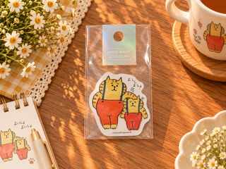 Cute Parent & Child Cat Decorative Sticker