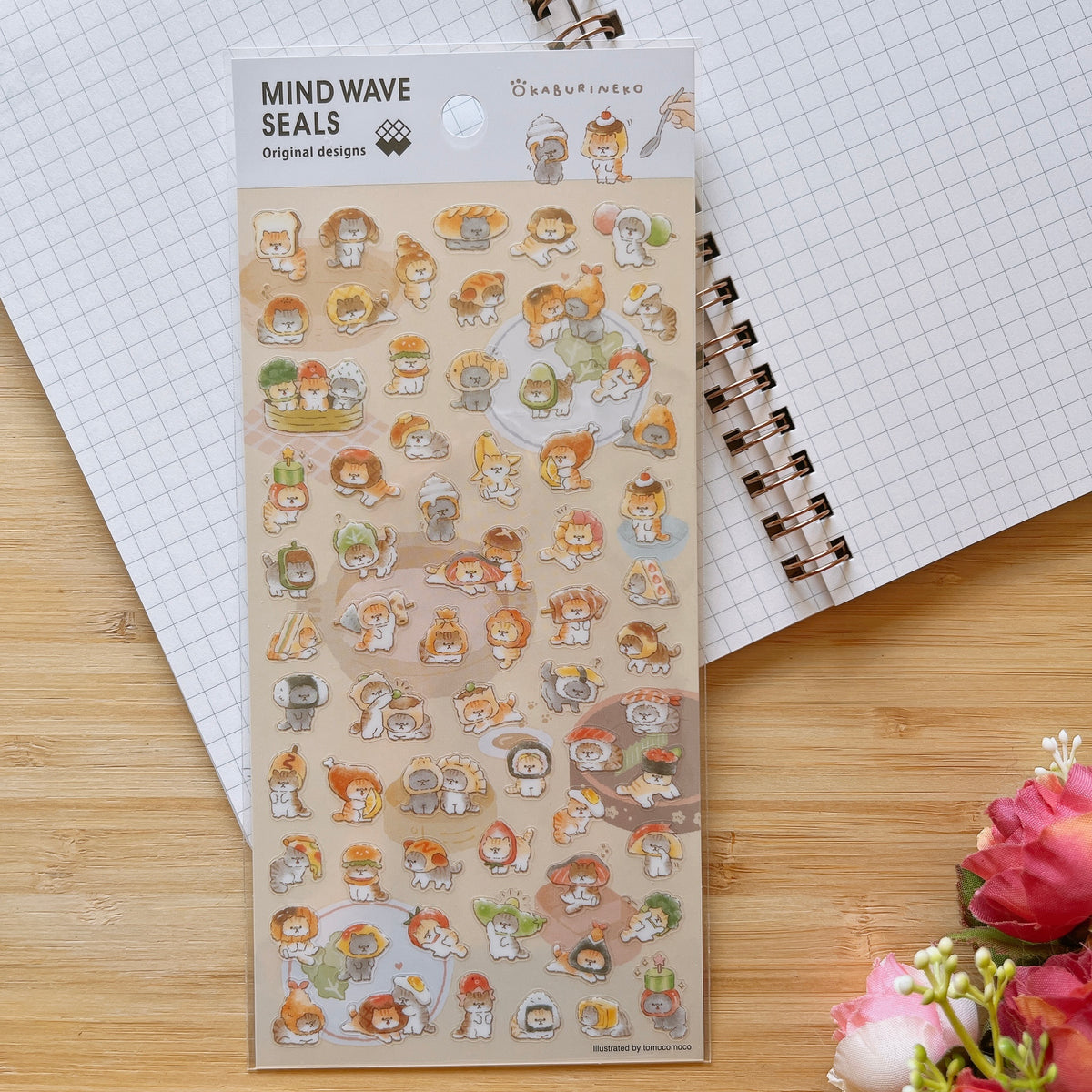 Kaburineko Food Costume Cat Decoration Sticker Sheet
