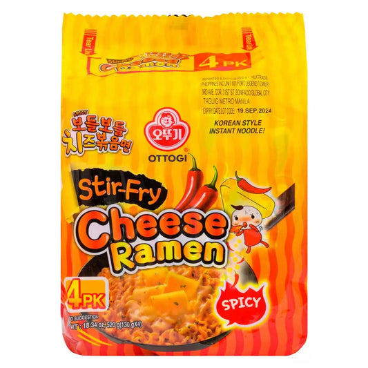 Ottogi Spicy Stir-Fry Cheese Ramen (130g x 4)