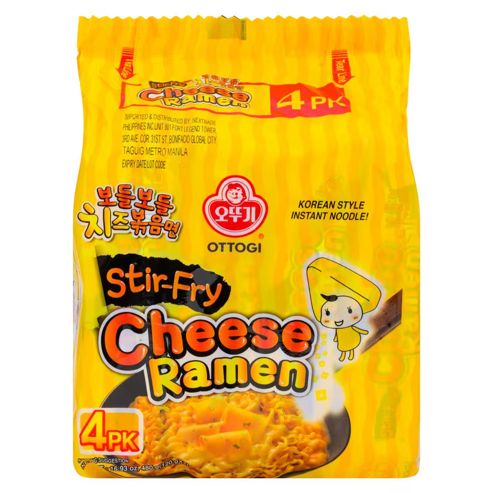Ottogi Stir-Fry Cheese Ramen (120g x 4)