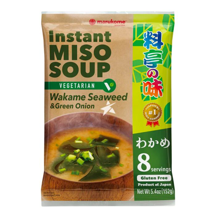 Marukome Green Onion & Wakame Instant Miso Vegetarian Soup 8 servings